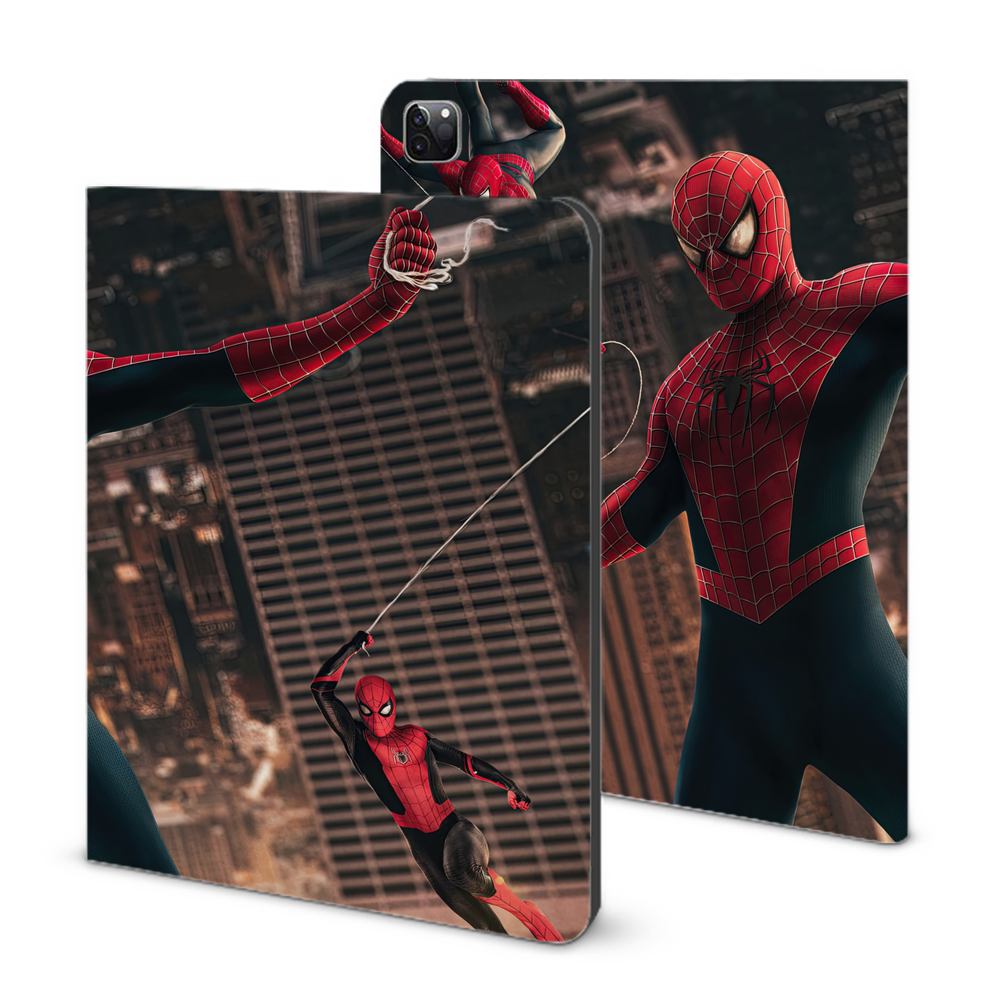 （画像用） Spider Man スパイダーマン IPad ケース ブック型 PUレザー TPU 耐衝撃 軽量 薄型 ペン収納なし 全面保護 IPad 各モデル対応